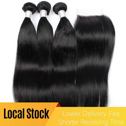 Local Stock 12a 100% Raw Human Hair Bundles Straight Hair(Without Closure) - Affordable-buy