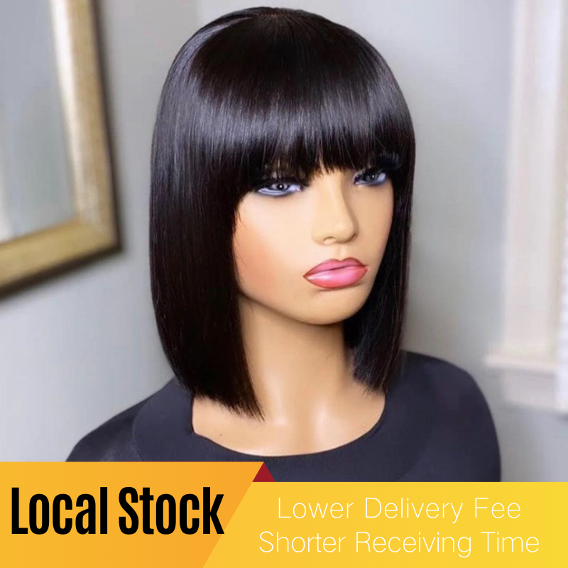 Local Stock 12A Straight Fringe Bob Wig - Affordable-buy