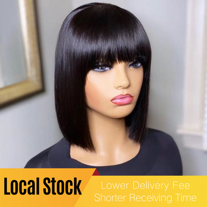 Local Stock 12A Straight Fringe Bob Wig - Affordable-buy