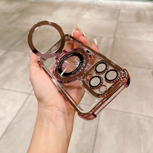 Iphone 13 Electroplated Phone Case Sparkling Powder Magnetic Lens Film Protective Cover