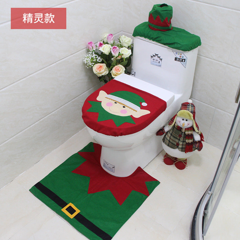 Santa Claus Toilet Cover Santa Claus Toilet Cover Foot Mat Water Tank Cover And Tissue Cover