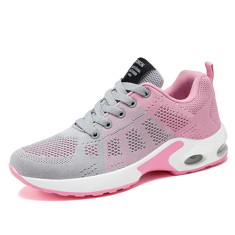 Casual Shoes Breathable and Light Mom Shoes Lace up Air Cushion Cross border Sports Shoes Women