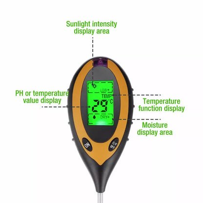 Soil Survey Instrument Light/Tempreture/Humidity/PH 4-in-1 Soil Nutrient Content Detector