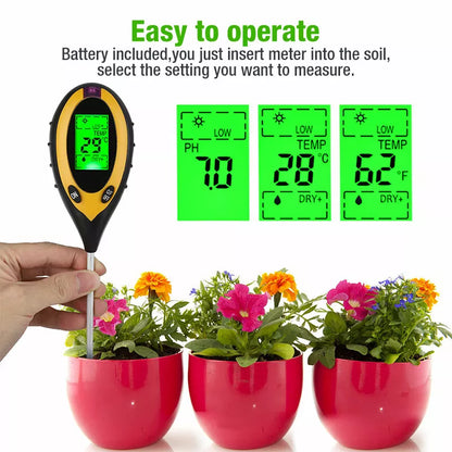 Soil Survey Instrument Light/Tempreture/Humidity/PH 4-in-1 Soil Nutrient Content Detector