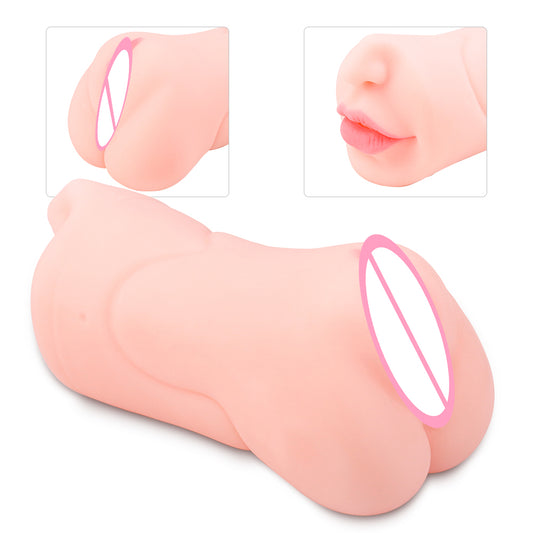 3 in 1 Lifelike Pocket Pussy Deep Throat for men Mouth Vagina male sex toy Mouth Vagina