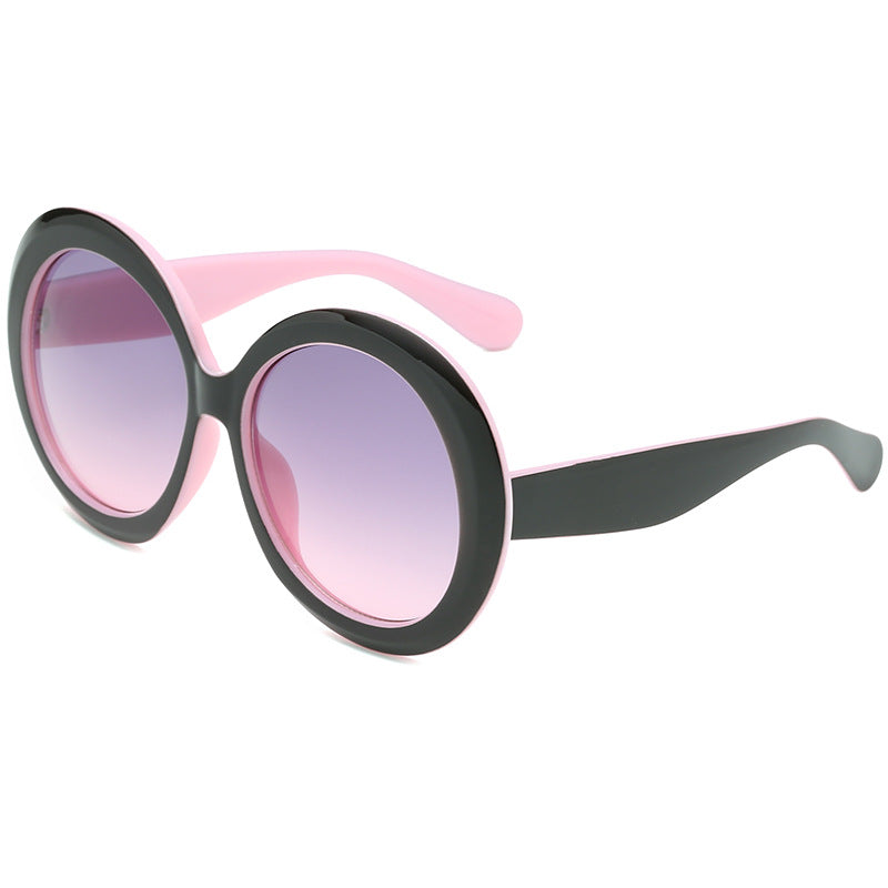 New Women's Large Frame Retro Round Sunglasses