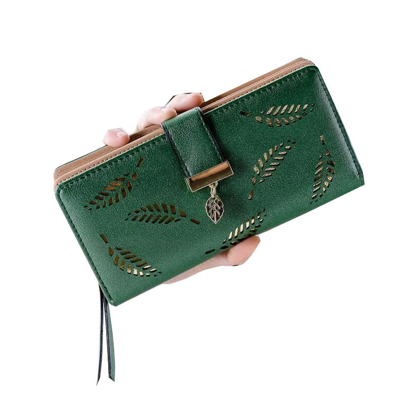 Fashion Zipper Long Leaf Hollowed Out Handbag