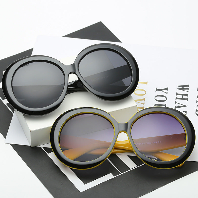 New Women's Large Frame Retro Round Sunglasses
