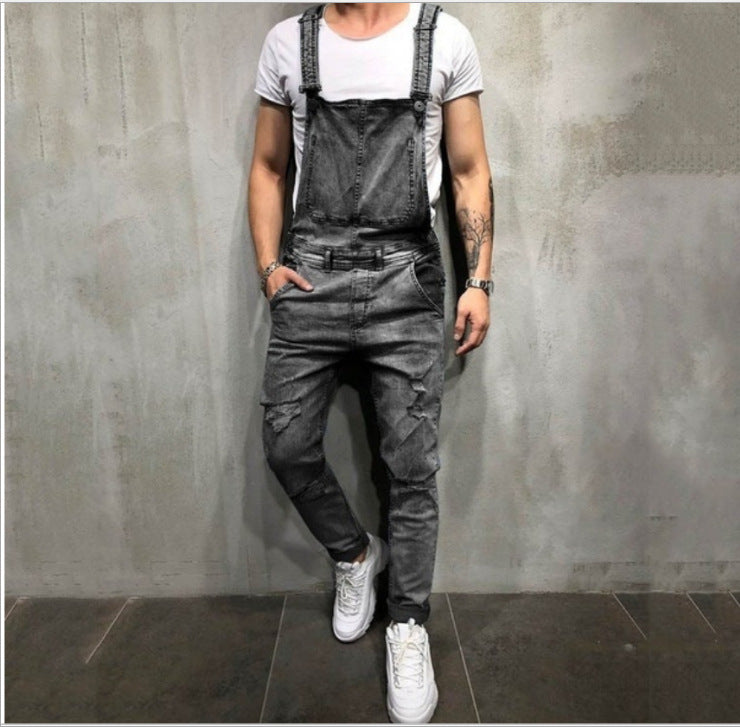 Men'S Jeans With Suspenders And Pants