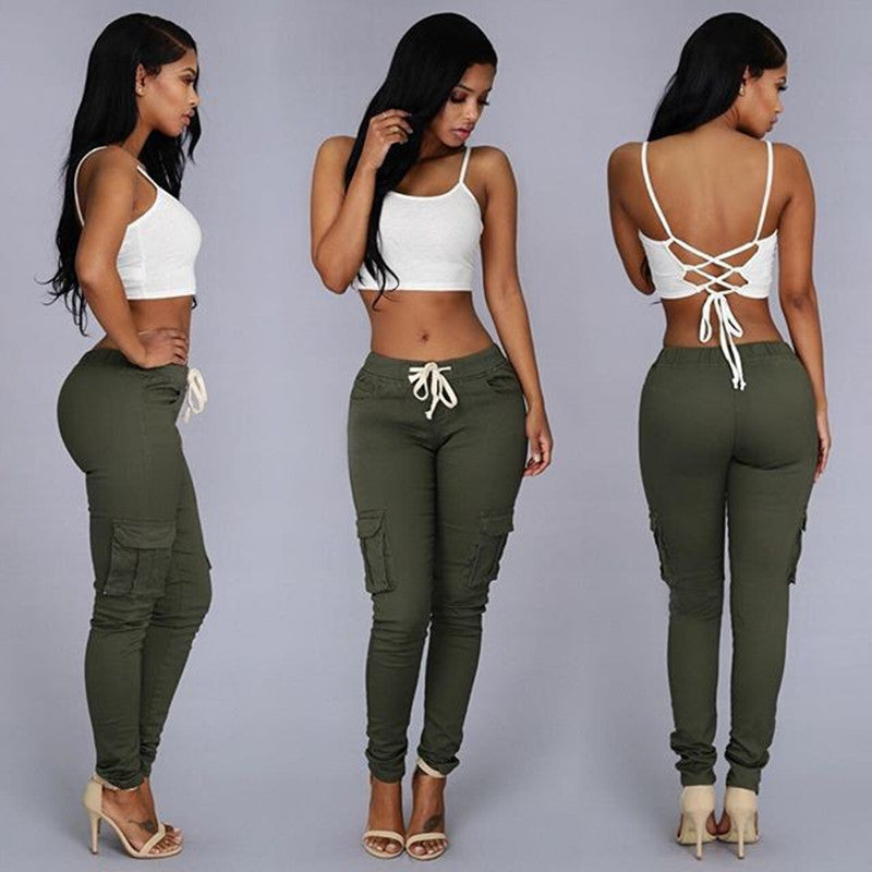 Lace Up Casual Pants Multi Bag | Affordable-buy