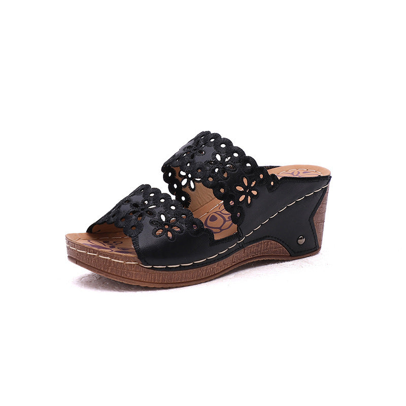 Mid Heel Hollow Out Roman Sandals | Affordable-buy