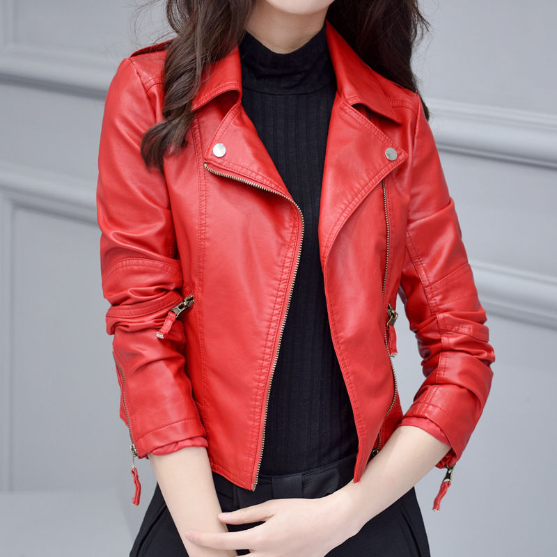 New Style PU Leather Women Short Jacket