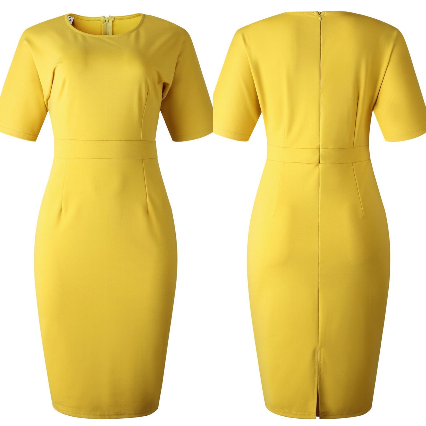 Yellow Temperament Slim Fashion Dress