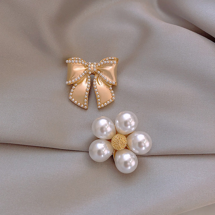 Sweet Bow Pearl All Kinds Of Broochs Elegant Goddess Coat Western Style Brooch