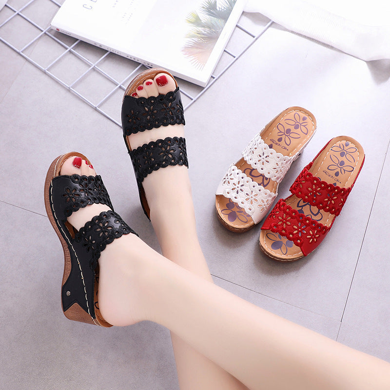 Mid Heel Hollow Out Roman Sandals | Affordable-buy