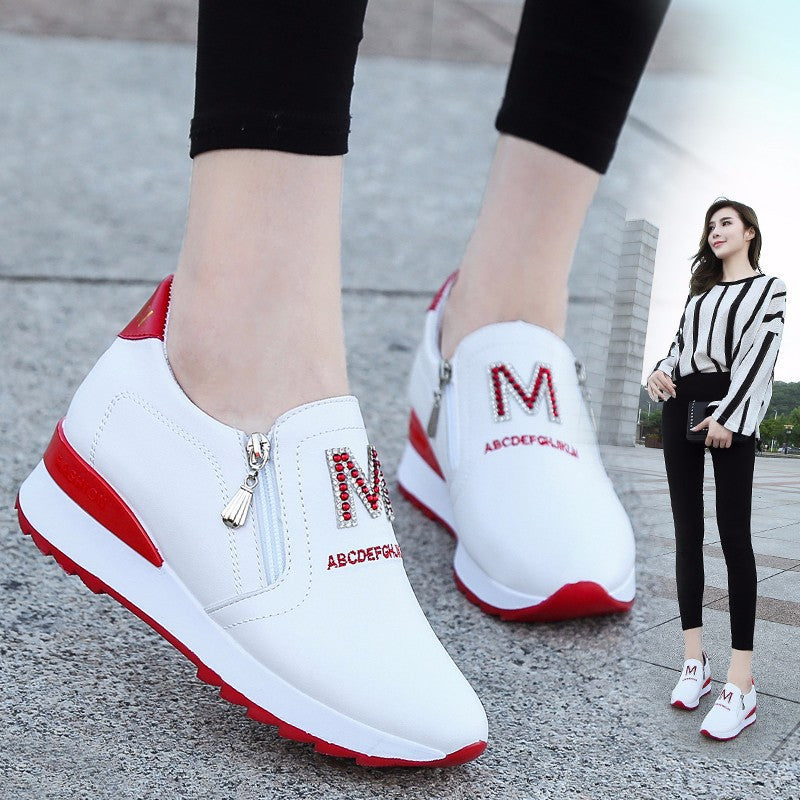 New Sports White Slope Heels Students' High Casual Shoes