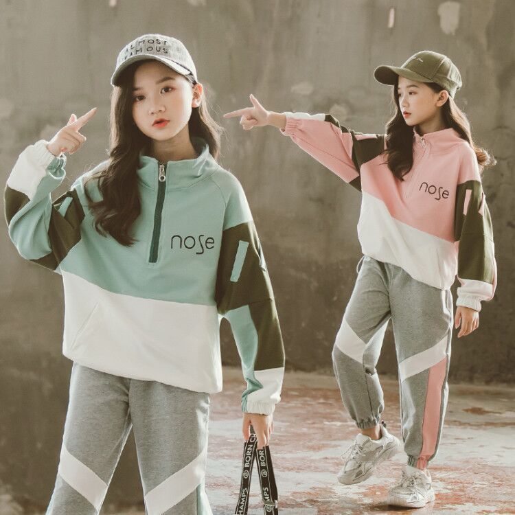 Fashion Children's Long Sleeved Sports Exotic Sweater Two-piece Set