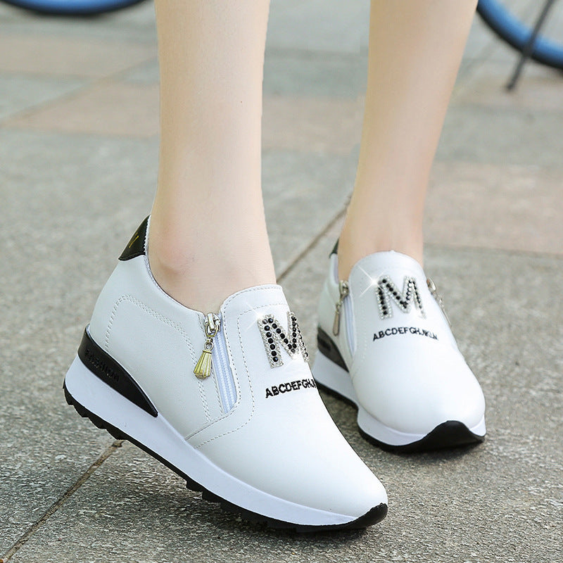 New Sports White Slope Heels Students' High Casual Shoes