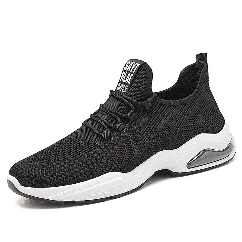 Men's Soft Soled Running Flying Woven Air Cushion Casual Sports Shoes