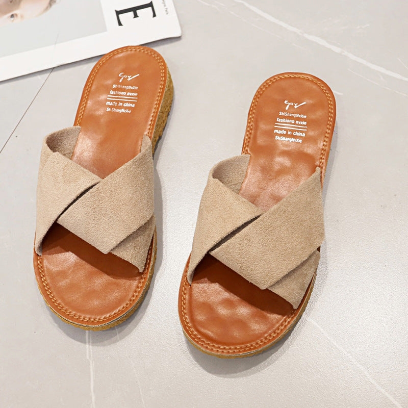 New Versatile Korean Beef Tendon Soft Soled Sandal Anti Slip Shoes