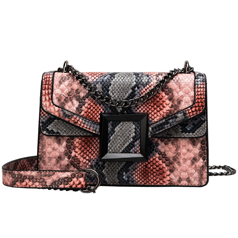 Fashion Version Of Cross Body Contrast Color Snakeshead One Shoulder Bag
