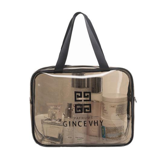 Transparent Cosmetic Bag Large Capacity Wash Bag PVC Waterproof Portable Storage Bag Travel Storage Bag（2 pieces）