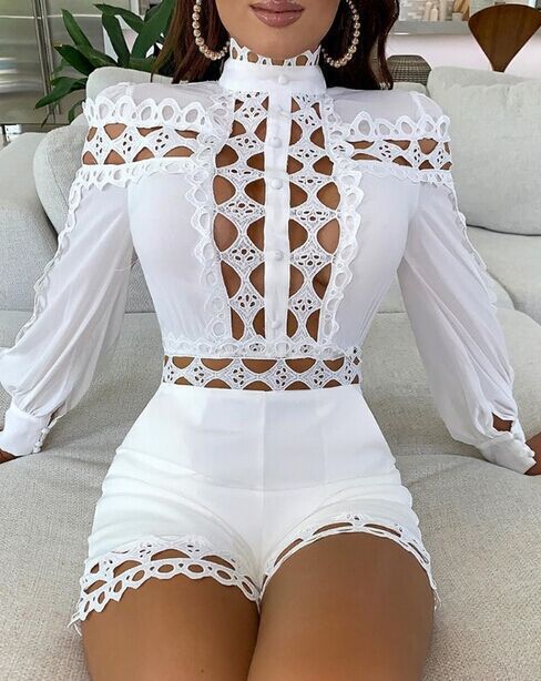 European And America Hot Sexy Long-sleeved Jumpsuit
