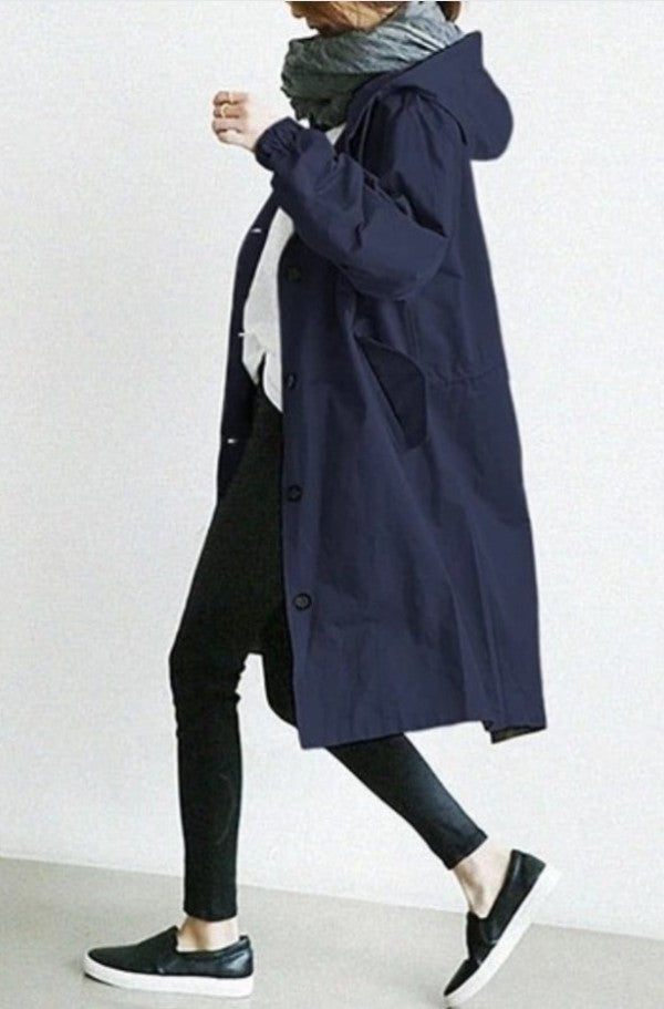 Women's New Style Temperament Waist Closed Long Sleeved Coat