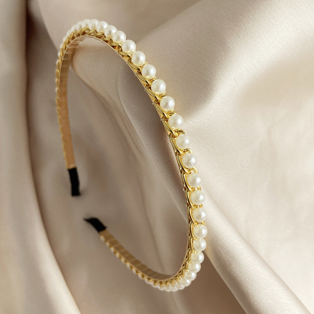 Pearl Headband Princess Headdress Bridal Hair Accessories Retro Headband