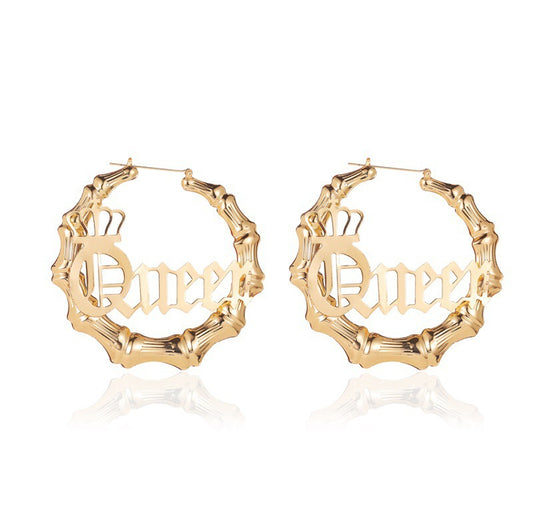 New Hot-selling With Bamboo And Gold Round Earring