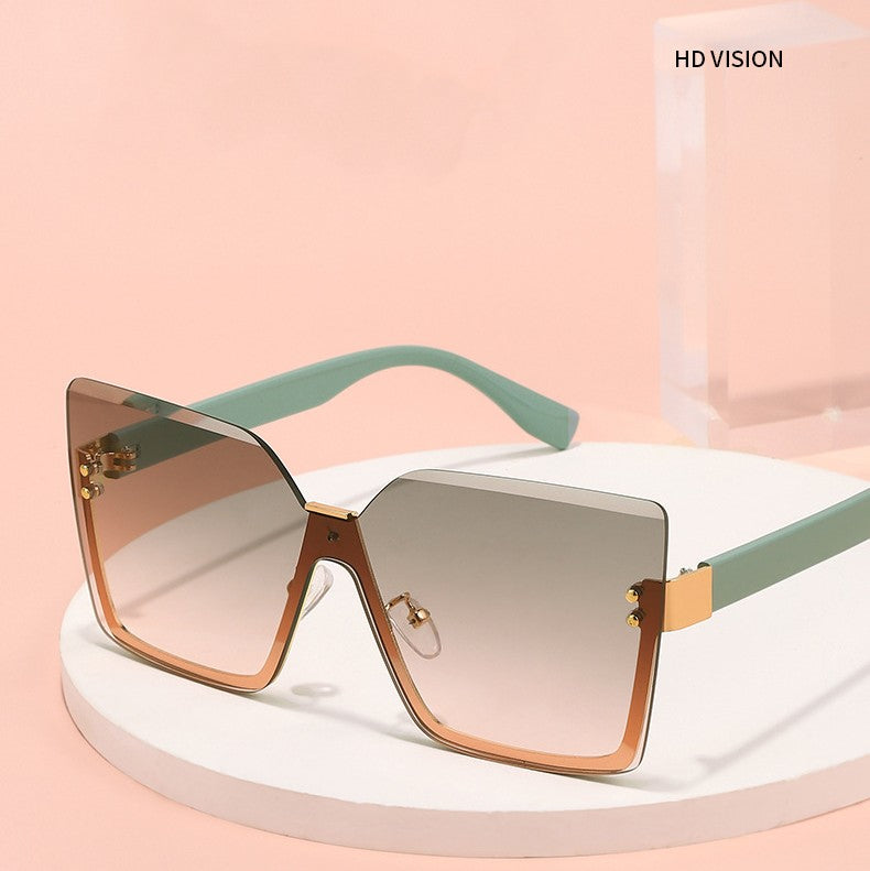 New Flat Light Large Frame Accessory Sunshade Sunglasses