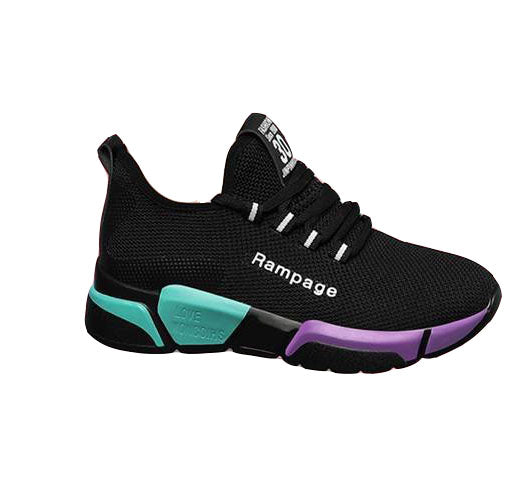 Lady's Wear-resistant And Thick-soled Comfortable Sneakers Mixed Color Sports Shoes