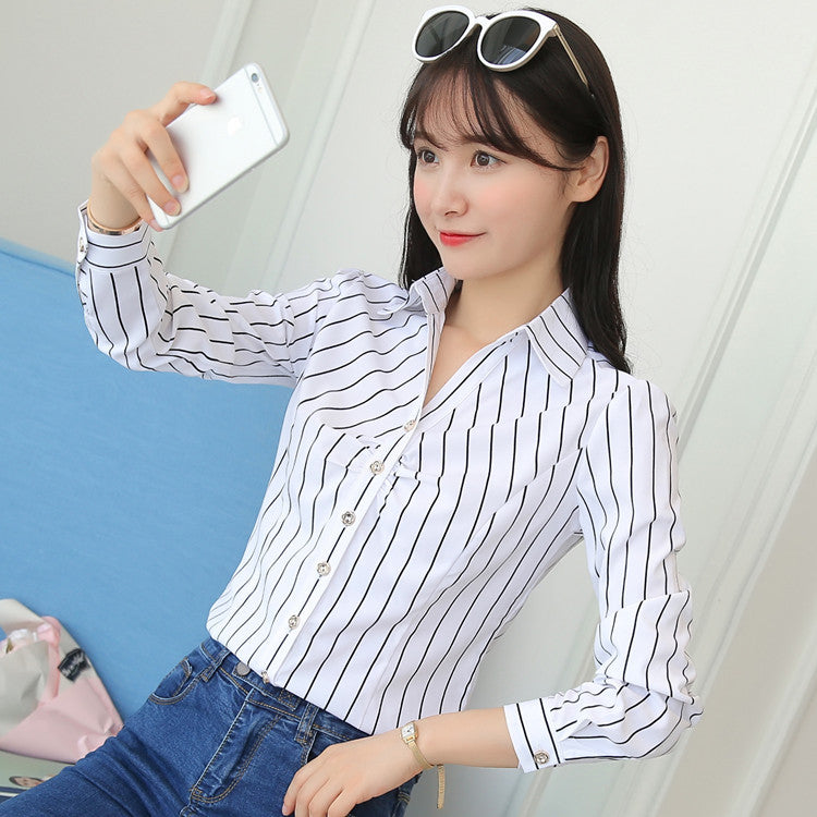 Professional Shirt Female Long Sleeve White Han Fan Slim New Fashion Work Clothes Formal White Shirt
