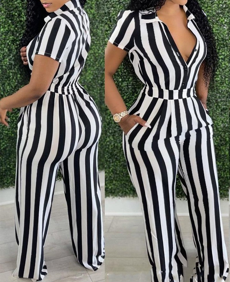 Women's New Striped Jumpsuit