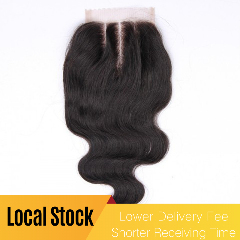 Local Stock 12a Brazilian 4*4 Human Hair Body Wave Lace Closure，Quantity：1 piece