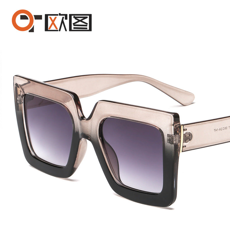 Men's And Women's Fashion Two Color Large Frame Sunglasses
