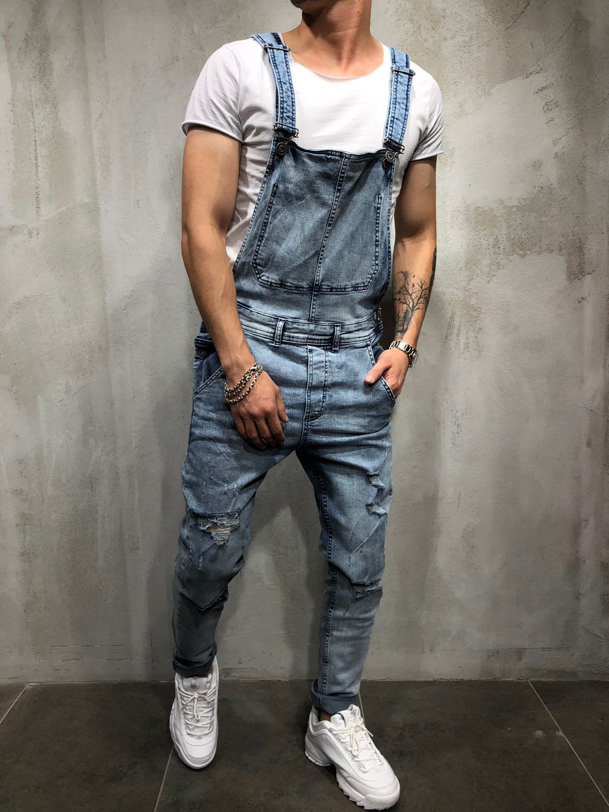 Men'S Jeans With Suspenders And Pants