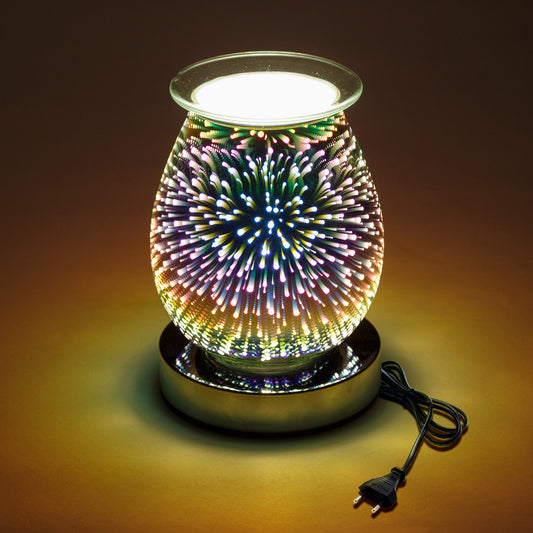 Electric Wax Melt Warmer Candle Warmer 3D Firework Glass Aromatherapy Lamp Touch Wax Burner Incense Diffuser