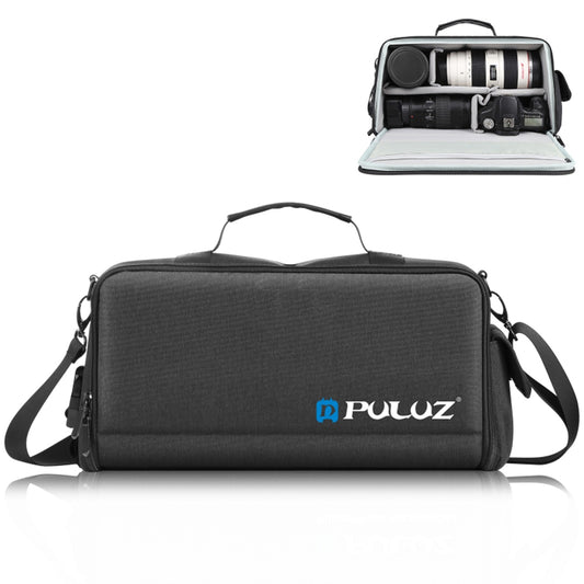 PULUZ PU5016B Camera Sling Bag Shockproof Camera Bag Large Capacity Shoulder Bag for DSLR/ SLR/ Mirrorless Camera Foldable Camera Case with Removable Dividers