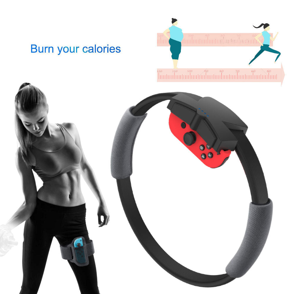 Compatible with Nintendo Switch Ring Fit with Adjustable Elastic Leg Strap Sport Band Adventure Fitness Sensor Ring-Con+Leg Strap Fitness Ring