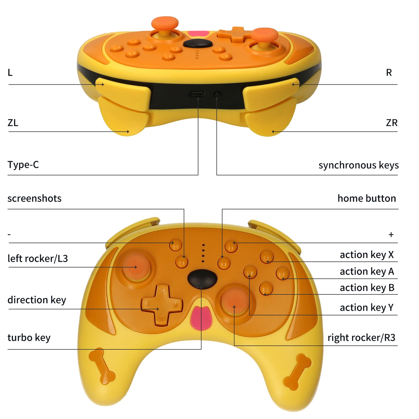 BT Wireless Controller Compatible with Nintendo Switch Game Handle Game Console 6-axis Gyro Double Vibration