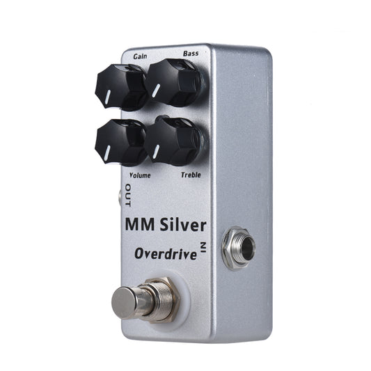 MOSKYAudio MM Silver Electric Guitar Overdrive Effect Pedal Full Metal Shell True Bypass