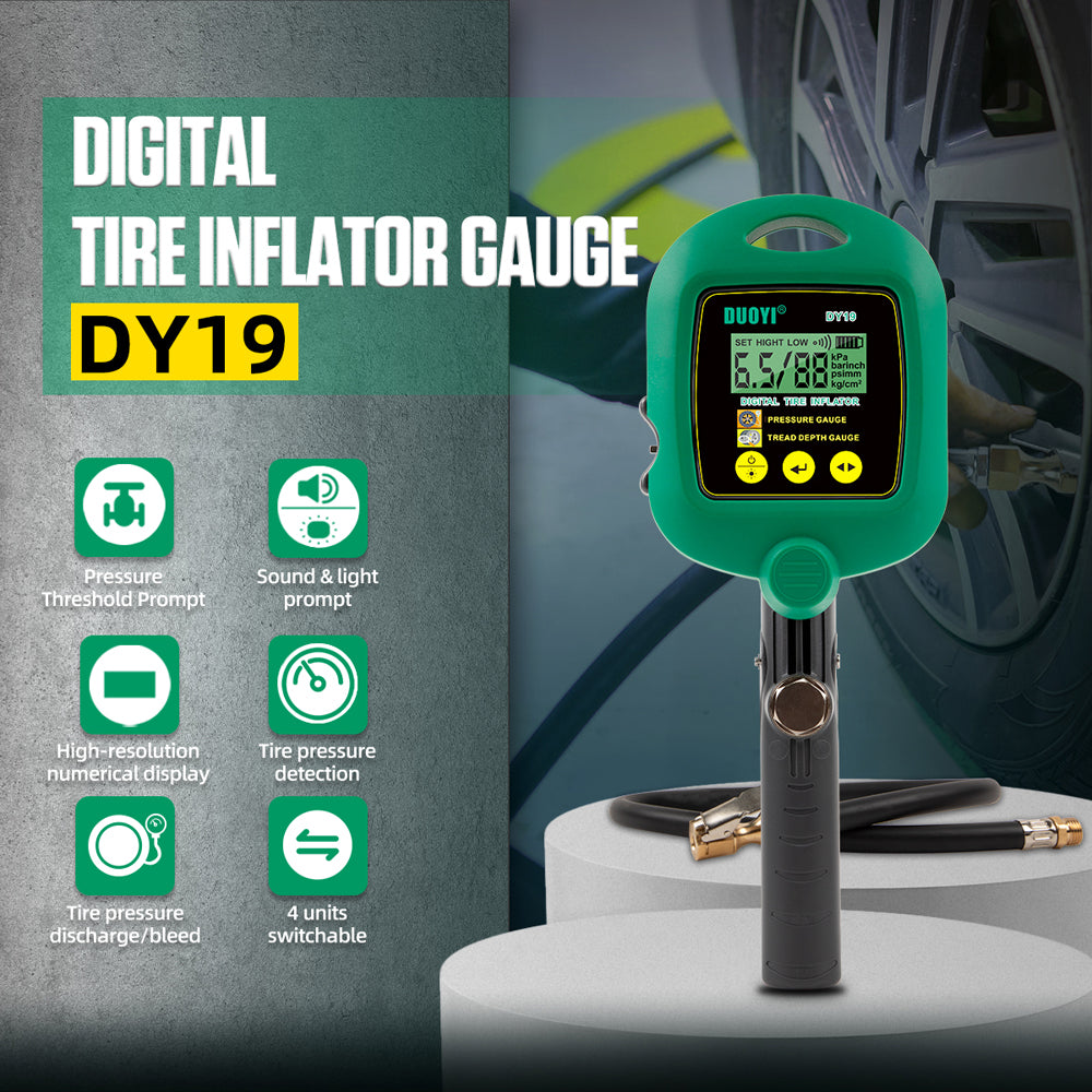 DY19 Inflator Pump Portable Car Air Compressor Motorcycles Bicycle Tyre Inflator Intelligent Digital Display Tire Pressure Tester