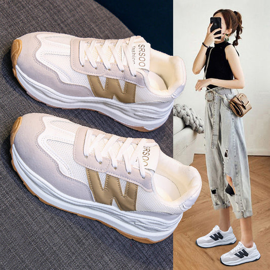 Thick-soled retro white sneakers women‘s shoes | Affordable-buy