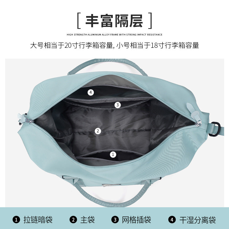 Female Large Capacity Canvas Light Short Distance Travel Fitness Student Trolley Luggage Bag