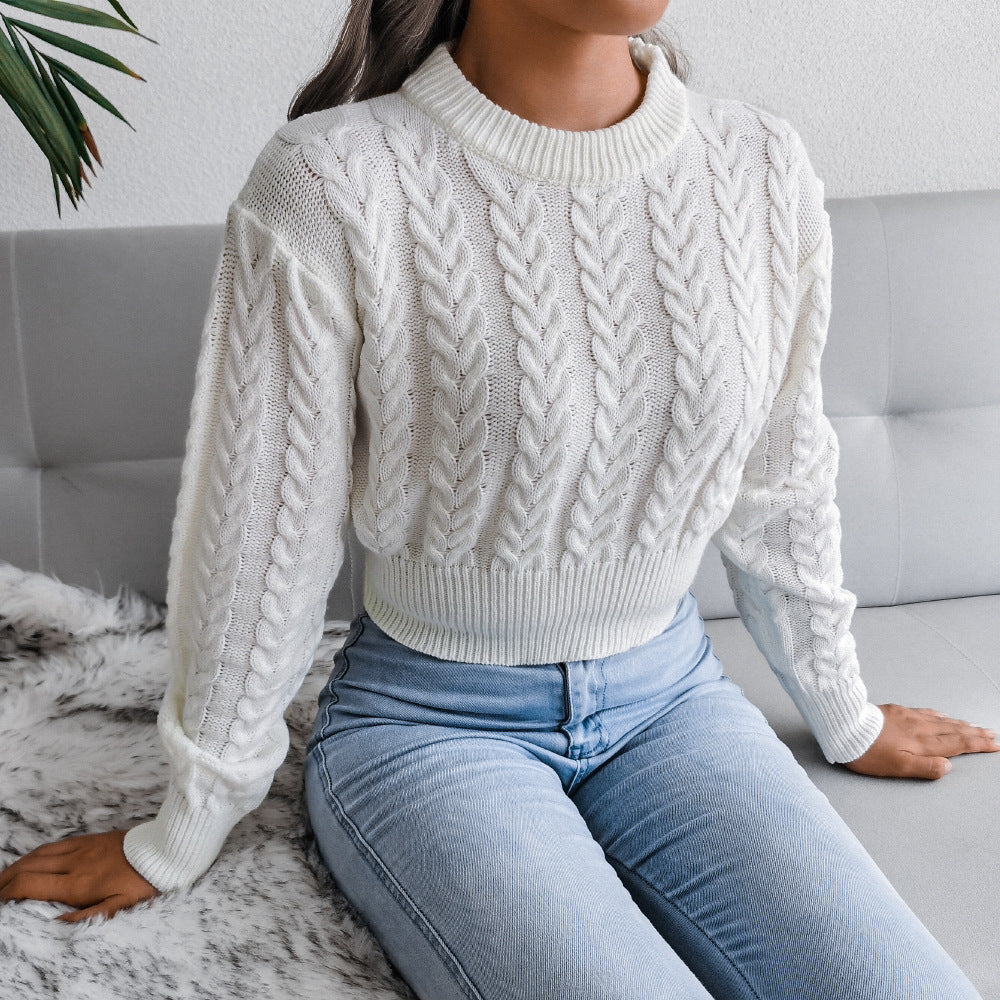 Women's Fashion Closed Knit Open Navel Sweater