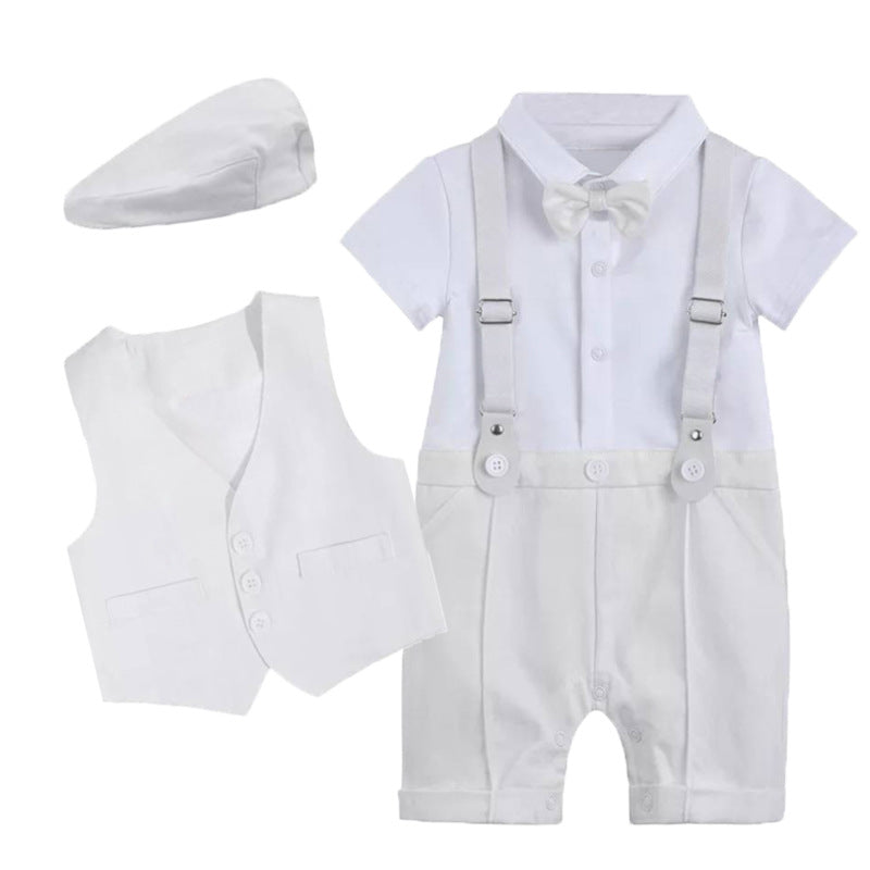 Boys' New Summer One-piece Crawling Suit Children's Dress With Hair On Behalf