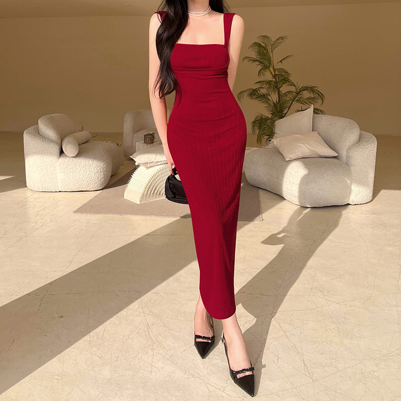 Gentle Ladies and Celebrities Style Basic Strap Dress
