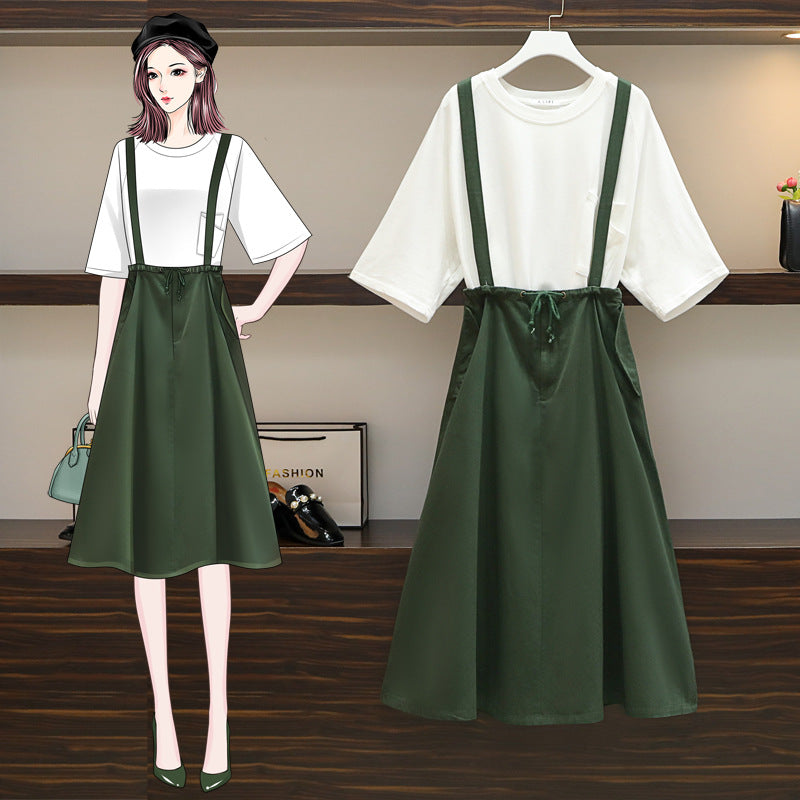 Female Fashion Age-reducing New Waist Collection Loose Show Thin Suspenders Skirt
