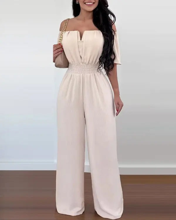 Women Short Sleeve Fit Jumpsuit Solid Pant | Affordable-buy